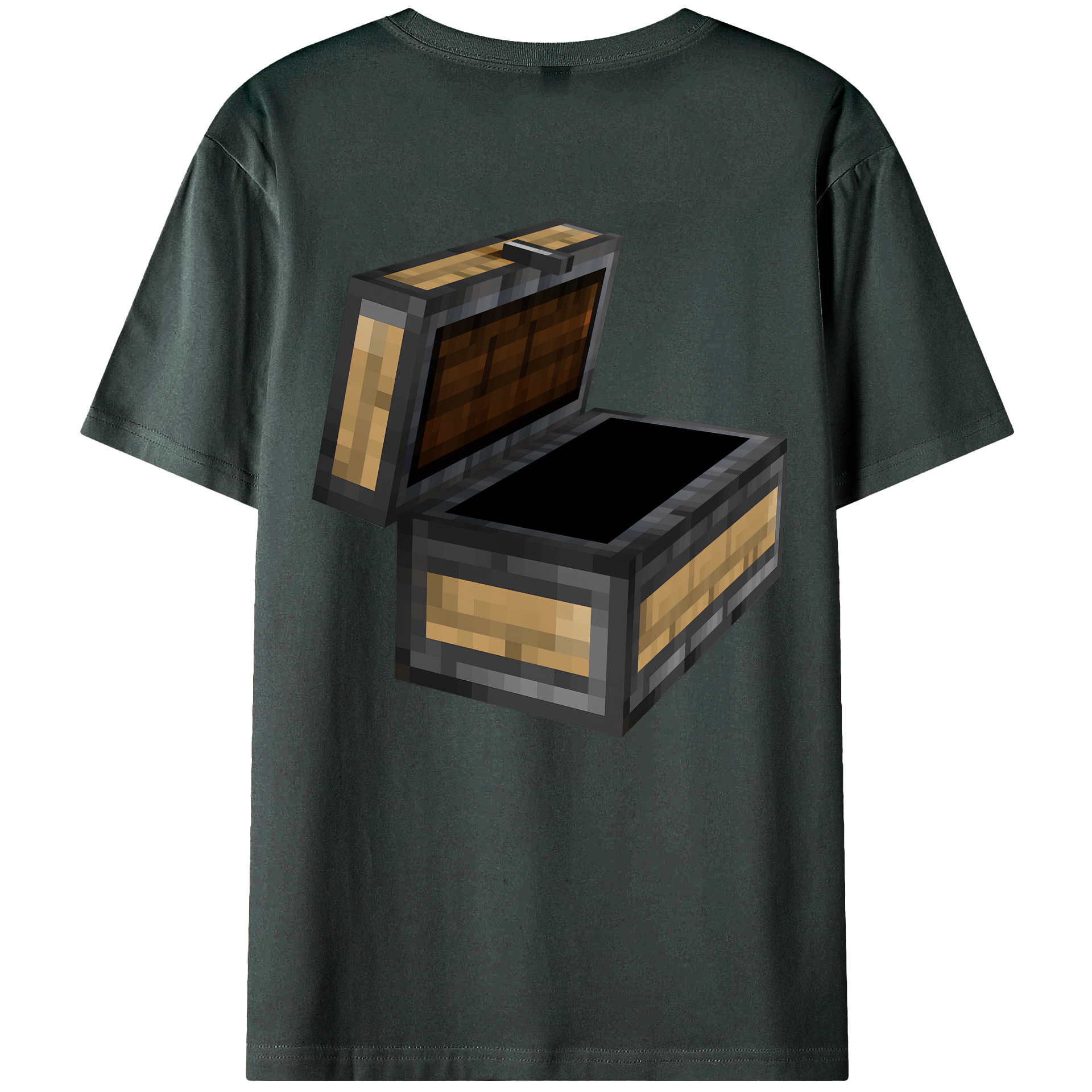 （画像用） マインクラフト ブロックの世界 Minecraft MC Block world 綿100％ メンズ半袖Tシャツ（バックプリント） 通気性